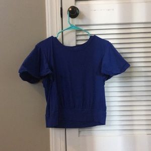 Blue Puffy Ruffle T Shirt